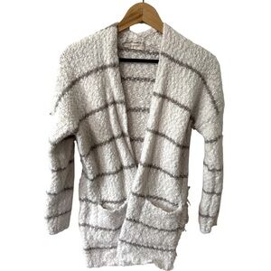 Altar'd State Cream and Gray Chunky Knit Cardigan
